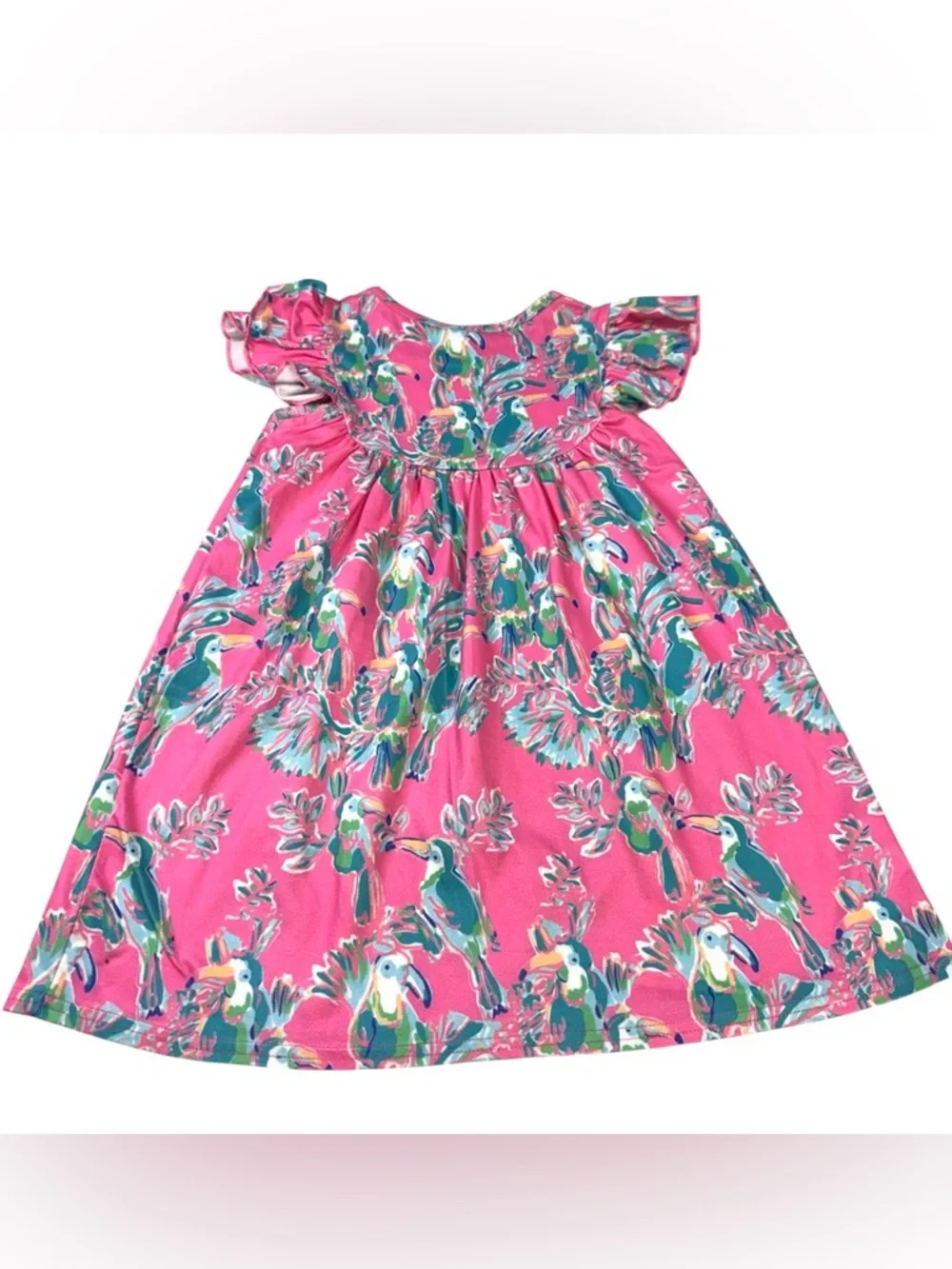 Girls Paradise Birds Flutter Dress Size XL